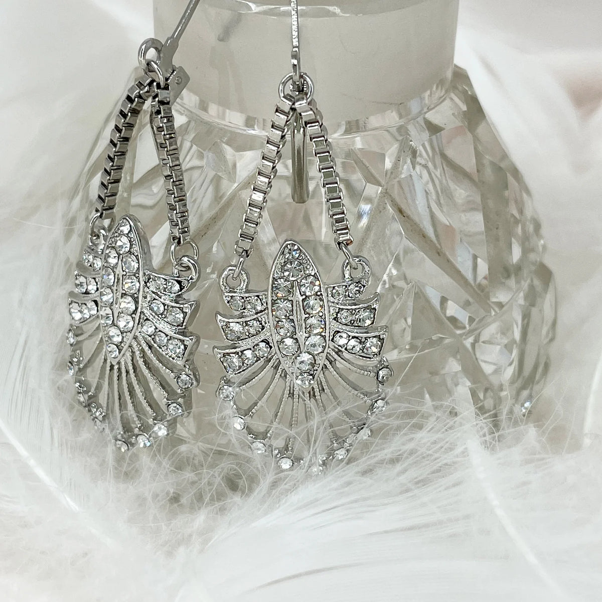 Vintage art deco style crystal drop earrings