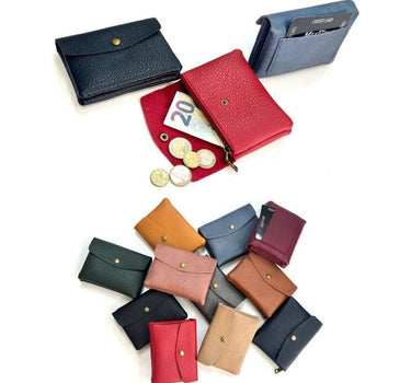 Small button leather purse