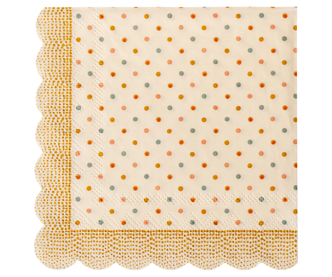 Napkin, Multi Dots - Ocher