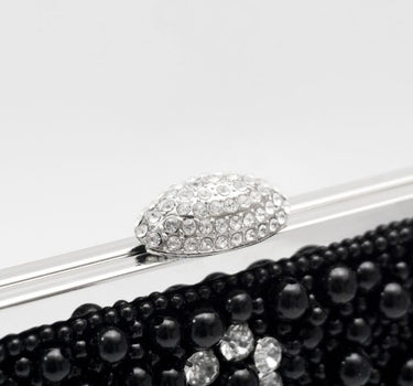 Crystals and pearl bag in Black