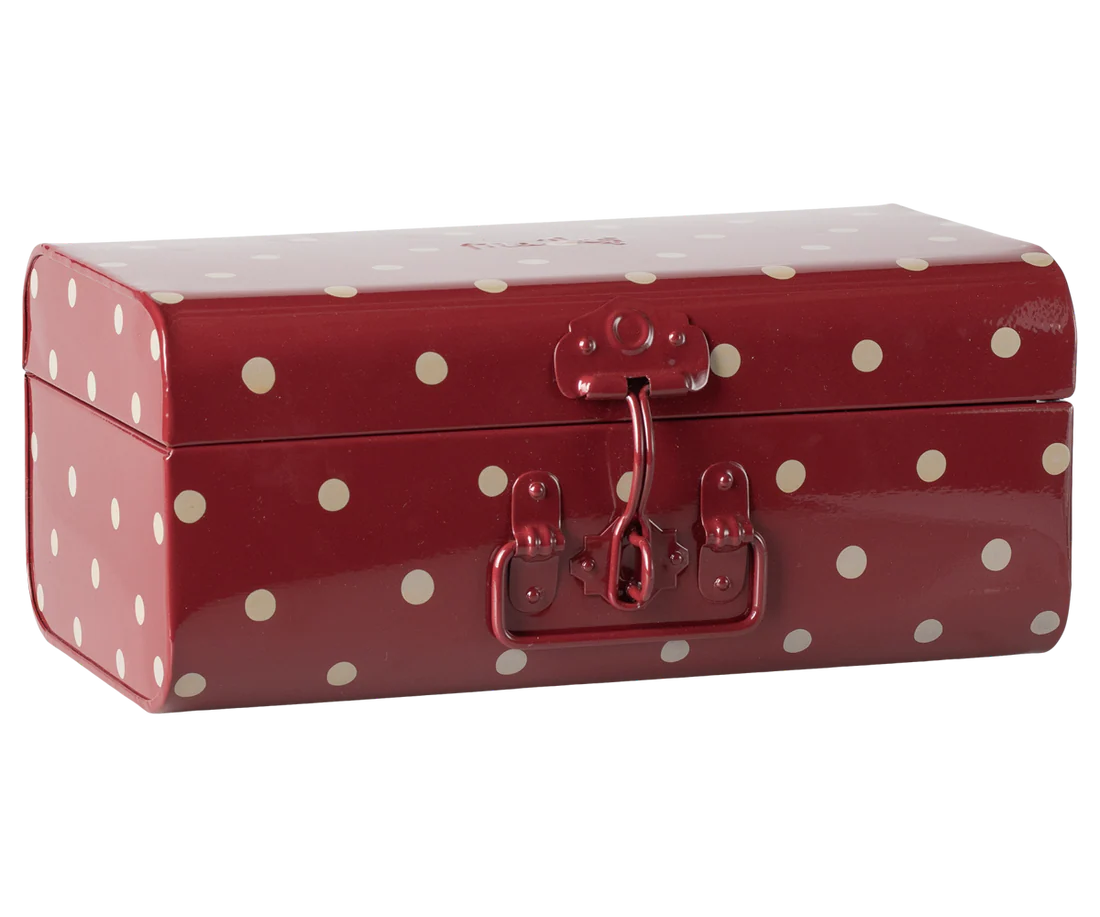 Storage suitcase, Small - Red with dots