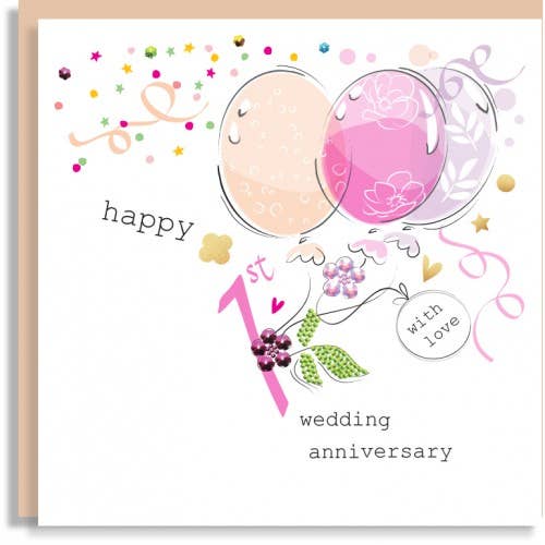 1St Anniversary  Sequin Card U51