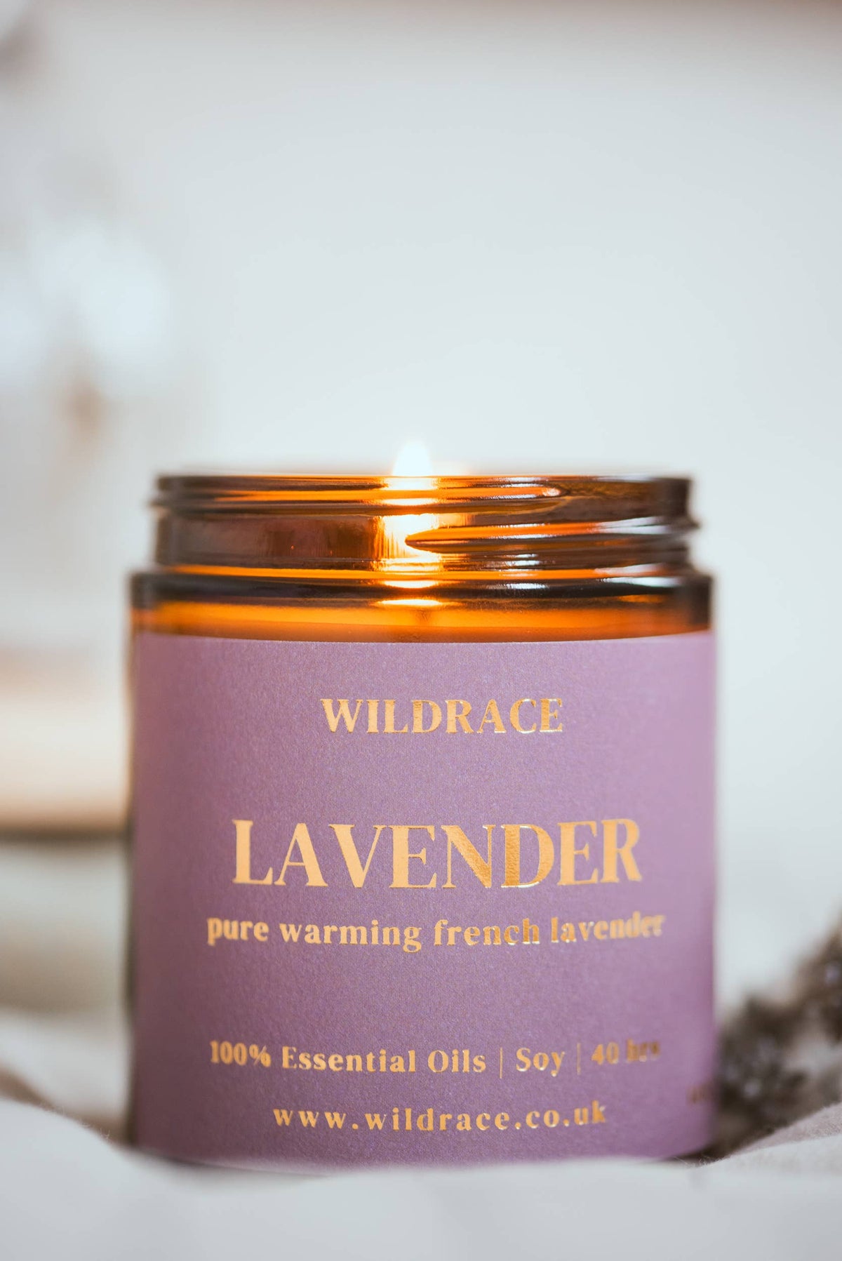 Lavender essential oil candle