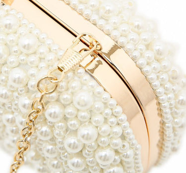 Pearl Elegance Evening Clutch Bag in Ivory