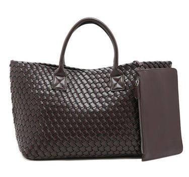 Luxury Woven Tote Bag with Purse Bag