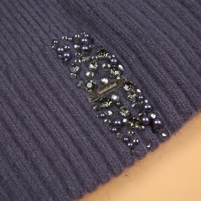Elegant Sparkle Embellished Pompom Hat