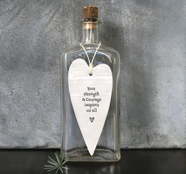 Porcelain long heart-Your strength & courage