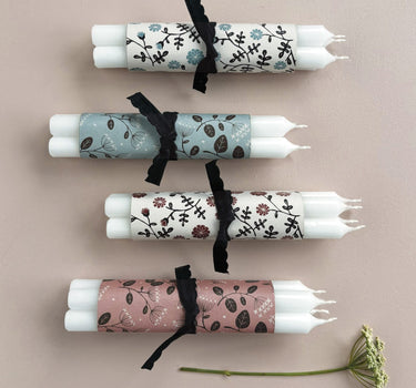 Wrapped candles-Blue daisy