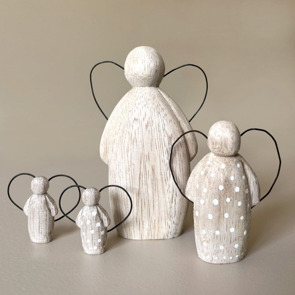 Wooden angel-Medium dotty