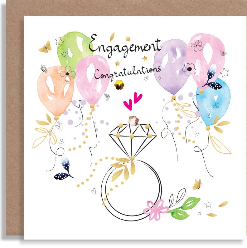 W29 Engagement Ring Hand-Finished Sequin Card