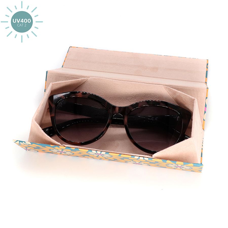 Cat-eye frame grey mix tortoiseshell sunglasses