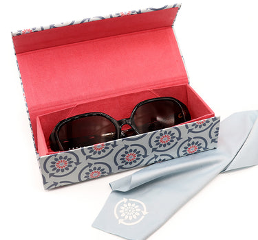 Square auburn tortoiseshell recycled sunglasses
