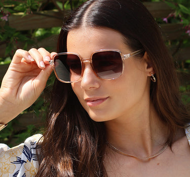 Nude slim frame recycled sunglasses