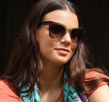 Green ombre frame recycled sunglasses