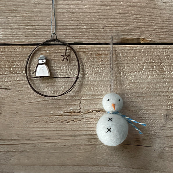 Felt hanging snowman-Round