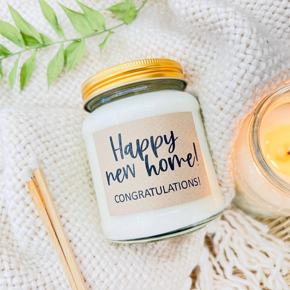 Happy New Home handmade soy scented candle