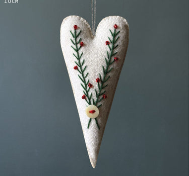 Embroidered long heart