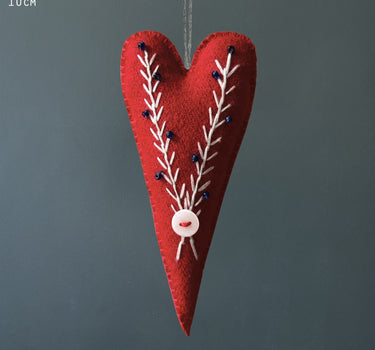 Embroidered long heart