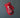 Embroidered hanging mitten-Red
