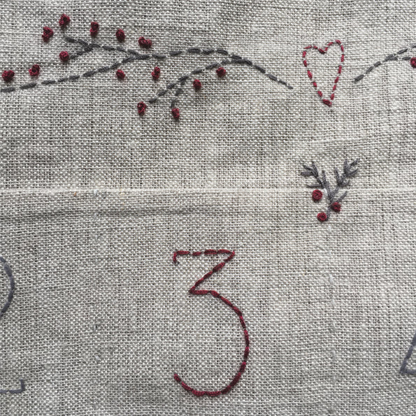 Pocket advent embroidered calendar