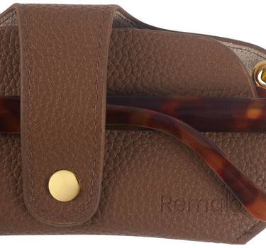 Eyefold Slim Wrap Glasses Case Chestnut Gold with detachable bag chain