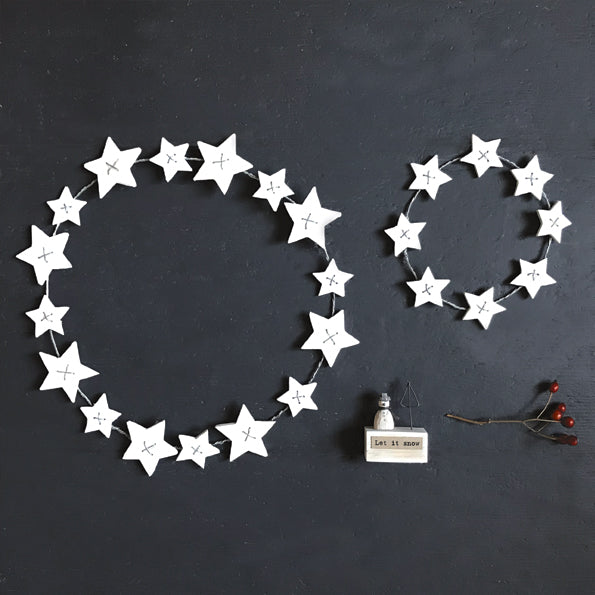 White wooden star wreath-Small