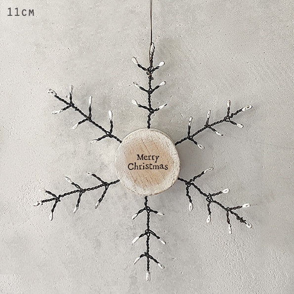 Rusty wire snowflake-Merry Christmas