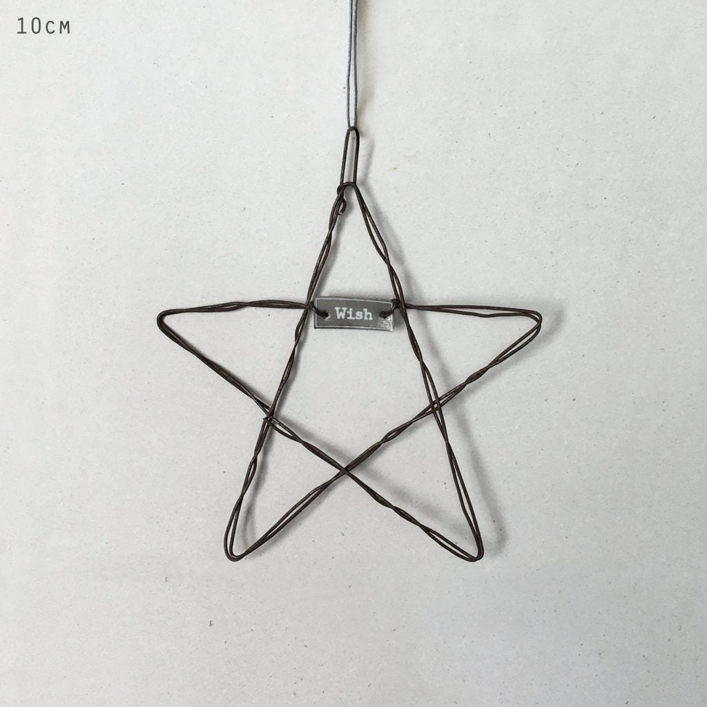 Metal hanging star-Wish/ Sml