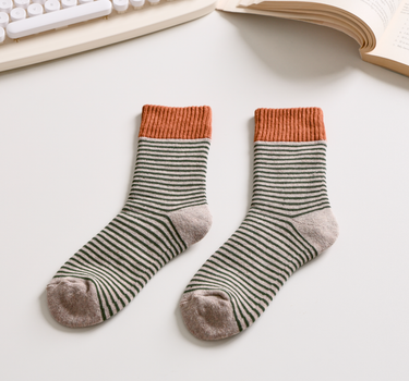 Women's Striped Cotton Socks - Soft, Breathable & Stylish