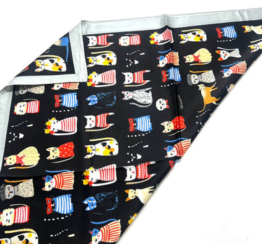 Silk-touch scarf  cat print