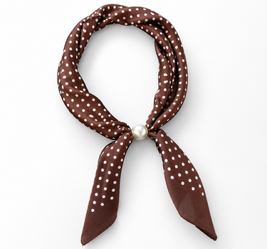Women's Faux Silk Pearl Magnetic Neck Scarf