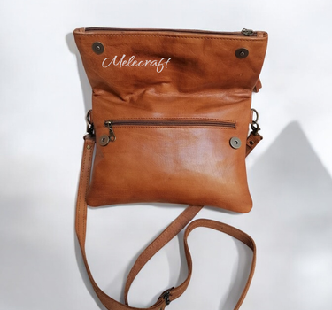 Handmade Berber Boho Leather Shoulder Bag.