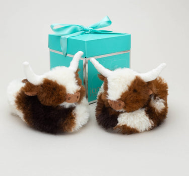 Texas Longhorn Highland Cow Plush Baby Slippers House Shoes