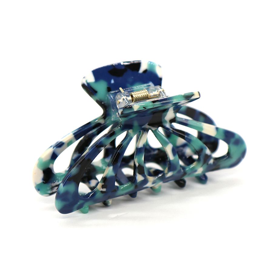 Aqua blue mix acrylic fan claw clip