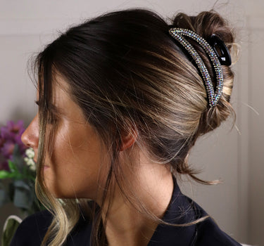 Clear mix embellished claw clip