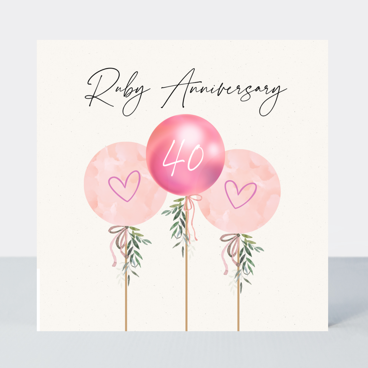 Camille Ruby Anniversary Balloons Card