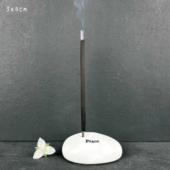 Pebble incense holder-Peace