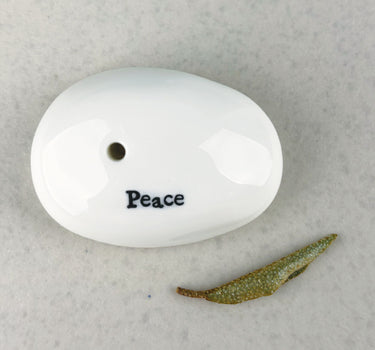 Pebble incense holder-Peace
