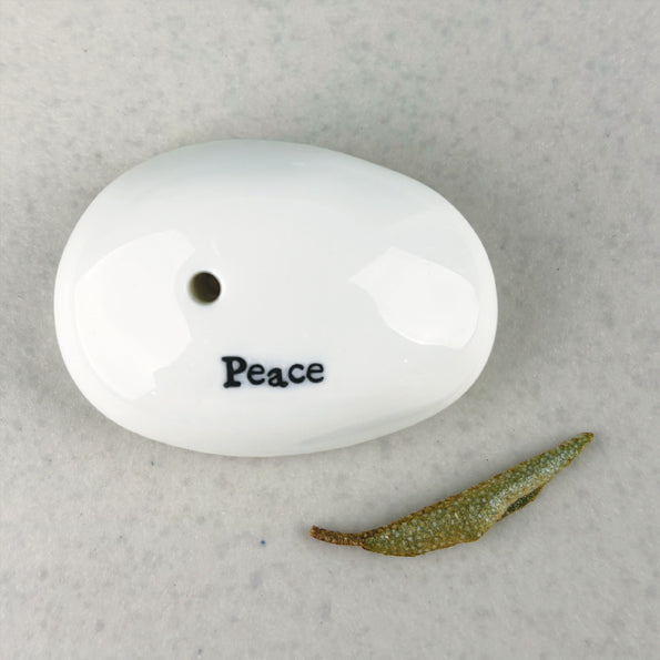 Pebble incense holder-Peace