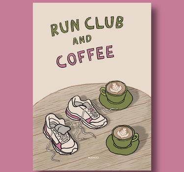 RUN CLUB AND COFFEE PRINT