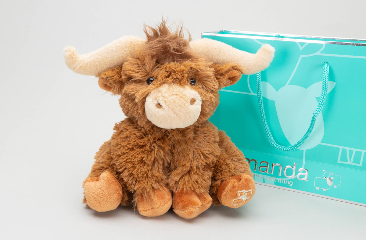 Horny Highland Cow Plush Brown Small Soft Toy - 18cm