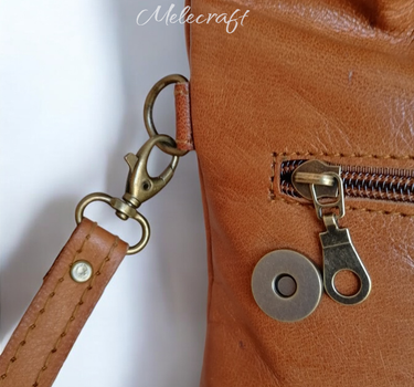 Handmade Berber Boho Leather Shoulder Bag.