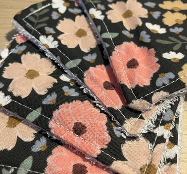Reusable Face Wipes Dark Summer Floral Pattern