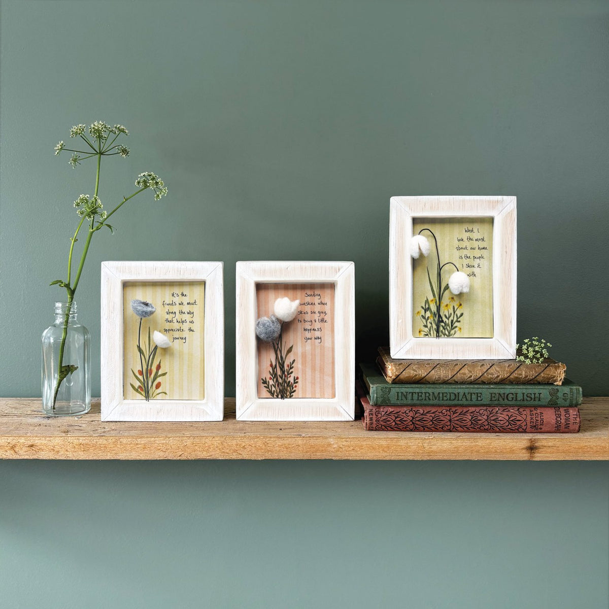 Box frame-Felt flowers/Sending sunshine