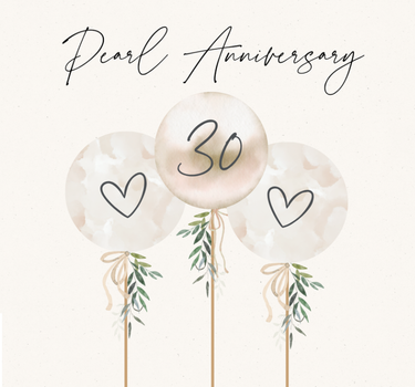 Camille Pearl Anniversary Balloons Card