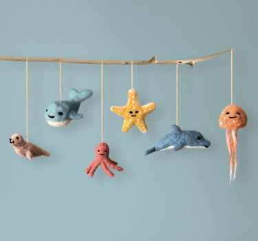 Needle felted hanger-Whale
