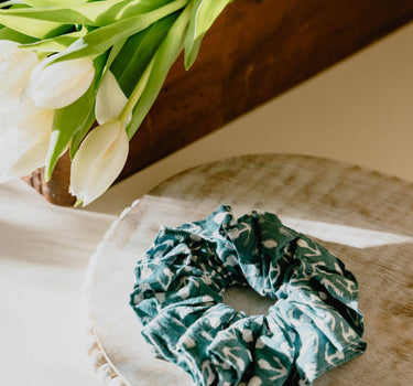 Block Print Scrunchies