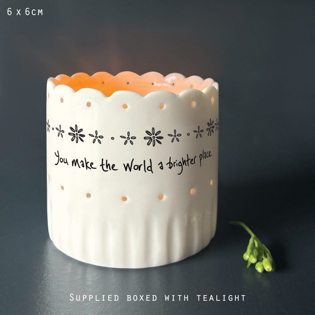 Scallop tea light holder-World a brighter place