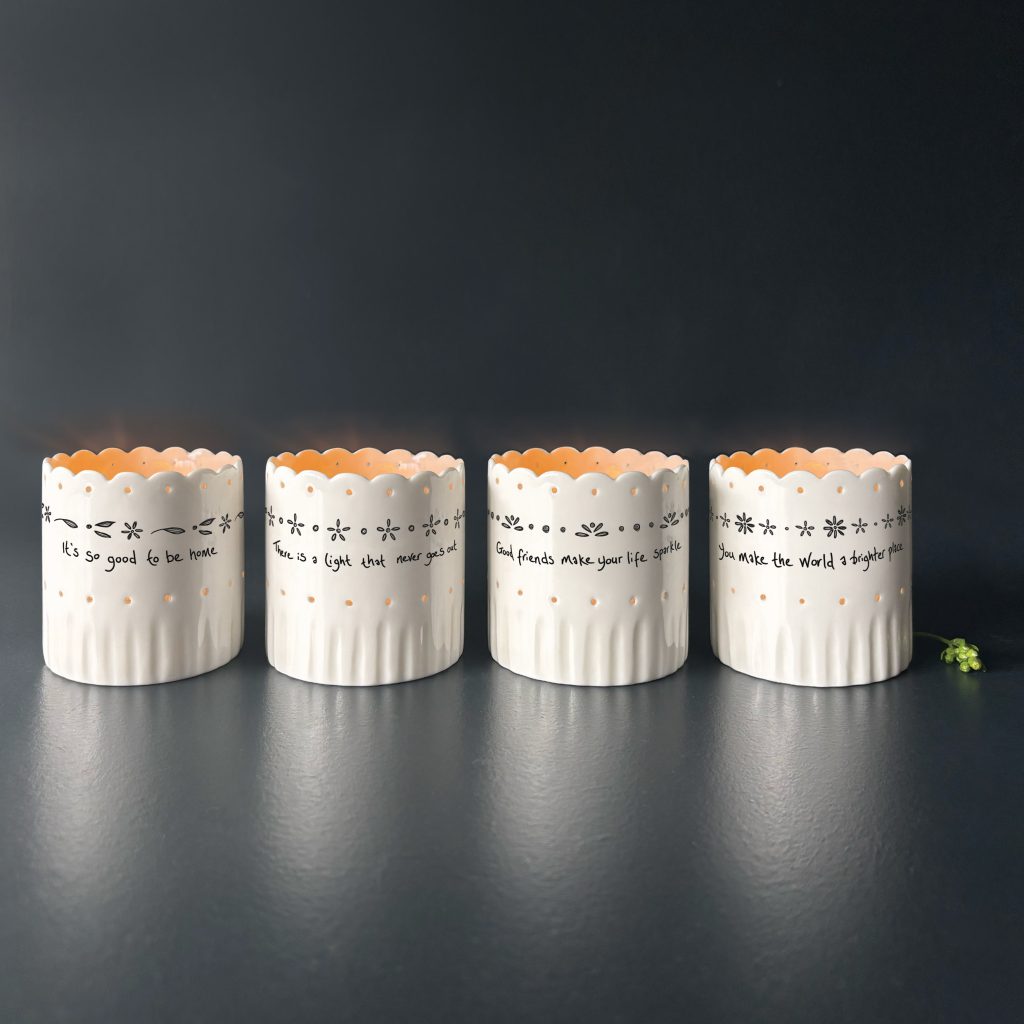 Scallop tea light holder-World a brighter place