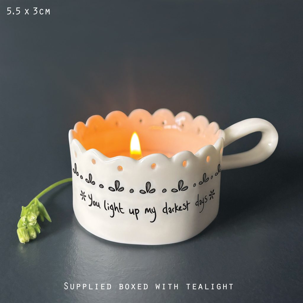 Handled tea light holder-Light up darkest days
